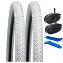 YUNSCM 2-PCS 26" Bike Tires 26x1.75/47-559 and 26" Heavy Duty Bike Tubes Schrader Valve AV32mm Compatible with Road Bike 26 x 1.75 26X1.75 Bicycle Tires and Tubes (Y-808)