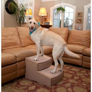 Pet Gear Easy Step II Extra Wide Pet Stairs, 2 Step for Dogs/Cats up to 200 pounds, Removable/Washable Carpet, Easy Assembly (No Tools Required), Camel