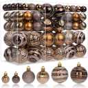 100ct Christmas Ball Ornaments Set, Bronze Copper Brown Dark Gold Xmas Tree Decorations, Shatterproof Decorative Hanging Balls with Brass-Tone Metallic Finish for Party Holiday Home Decor