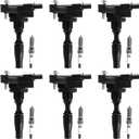 UF830 Ignition Coil Iridium Spark Plugs Set of 6 Fits for 2016-2021 Acadia Canyon Camaro Colorado Blazer LaCrosse Regal Sportback CTS XT5 ATS CT6 Replacement 12666339, 12707304