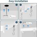 Flexible Bendable Ceiling Curtain Track, 9.8ft (3m) Curved, PVC, Metal, Plastic & Stainless Steel, White, Ceiling Mounted