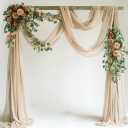 Wedding Arch Draping Fabric 1 Panel 28.7" x 20FT Champagne Sheer Chiffon Backdrop Drapes for Wedding Ceremony Birthday Party Bridal Shower Outdoor Decoration