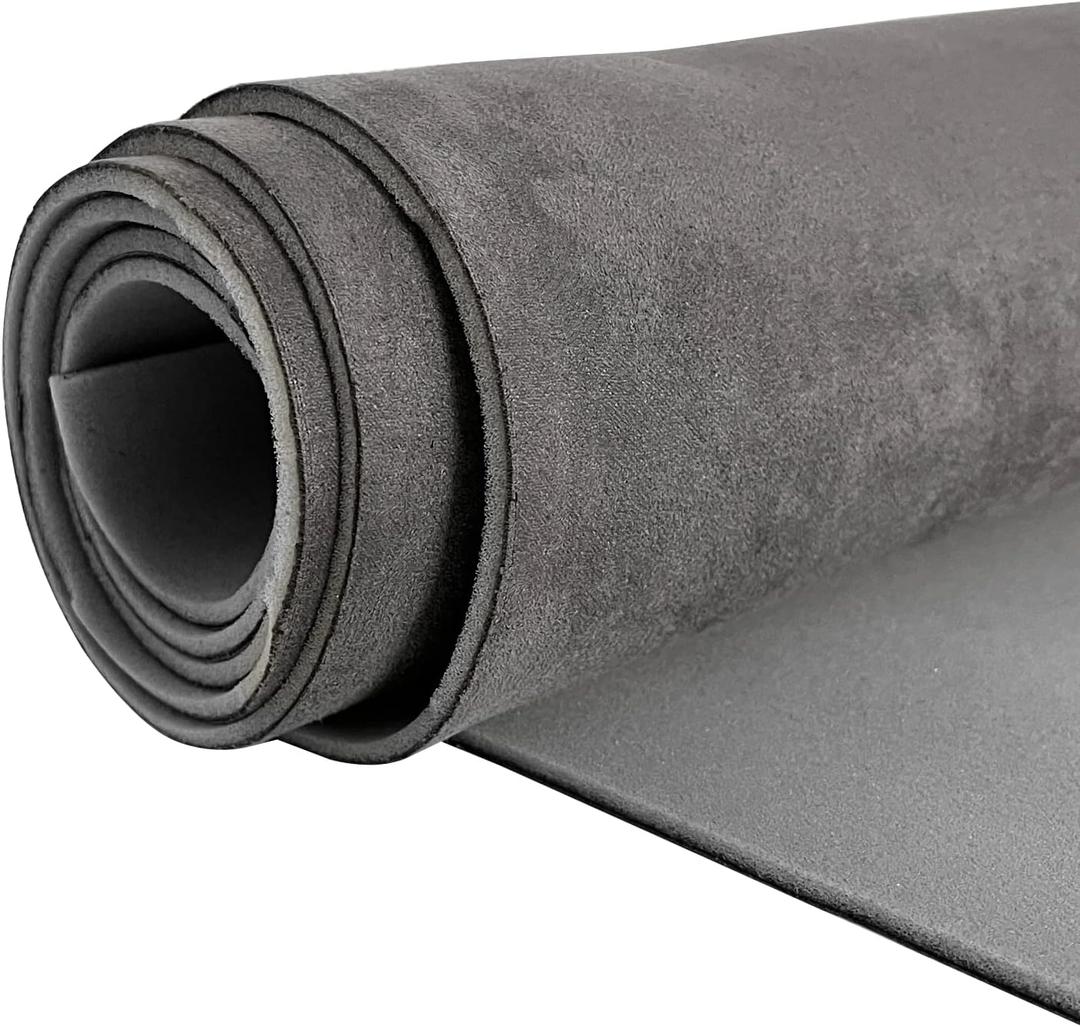 96  60 Dark Gray Car Suede Headliner Fabric with Foam Backing Material 1/9" 3mm Automotive Upholstery Liner for DIY Home Car Roof Trim Interior Replacement