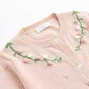 Curipeer Little Girls Cardigan Sweater Buttons Long Sleeve Toddler Knitted Jacket 2-8Y (Beige, S)