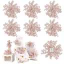 AIMUDI Rose Gold Cury Bows for Gift Wrapping 6.5'' Velvet Christmas Burst Bows Self Adhesive Gift Bows for Presents, Treat Bags, Bottles Party Favors Holiday Wedding Decorations - 6 Counts