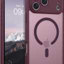 Magnetic for iPhone 17 Pro Max Case 2025, Upgraded [Full Camera Protection] [Compatible with Magsafe] [Translucent Matte] Drop Shockproof Protective Bumper Women Men Phone Cover 6.9inch, Burgundy