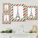 Red Stripe Picture Frame 4x6, Red Green Striped 4x6 Photo Frame Horizontal & Vertical Display 4 by 6 Wooden Picture Frame for Desktop or Wall Decoration