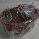 JJSQ Wicker Picnic Basket with Folding Handles Wicker Hand Woven Baskets for Storage, Garden Harvest, Easter, Empty Gift Basket, Brown, Large 17" x 13" x 7"