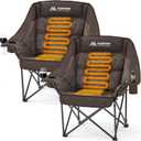 Oversized Heated Camping Chair with 3 Levels Temperature 2 Pack, Brown | Fully Thick Padded Camping Chair Comfortable Camping chair for Adults Heated Chair for Outdoor Use (Battery Not Included)