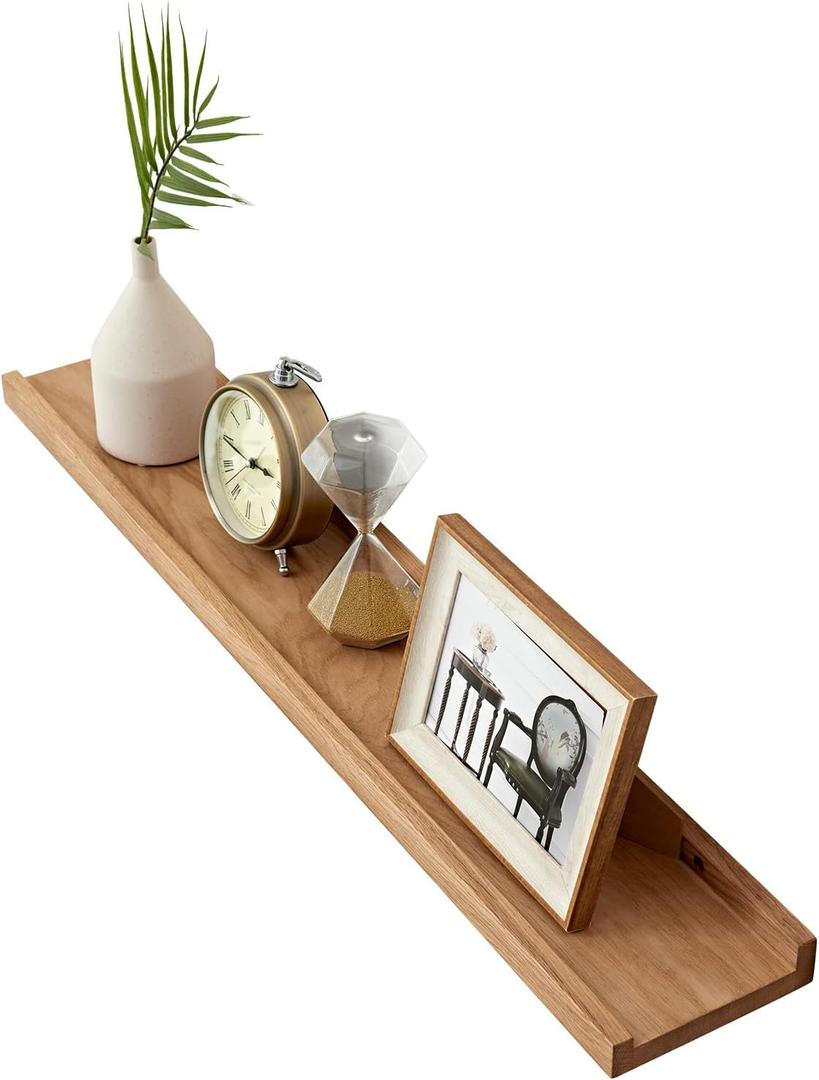 Oak Floating Shelves Natural Wood Wall Mounted Display Picture Ledge Wall Shelf for Home Office Living Room Bedroom Storage Shelf 4X36 inch