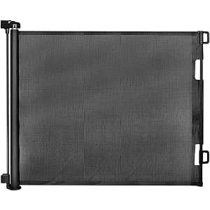 Retractable Baby Gate,Mesh Baby Gate or Mesh Dog Gate,33.6" Tall,Extends up to 55" Wide,Child Safety Gate for Doorways, Stairs, Hallways, Indoor/Outdoor (Black 33.6"x55")