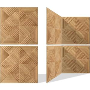 6 Pack Large Acoustic Panels,23.6 x 23.6 Inches Soundproof Wall Panels,Decorative Sound Panels,Self-Adhesive Acoustic Wall Panels,Decorative Soundproof Panels for Home Studio Office,Log color