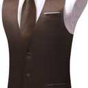 Barry.Wang Mens Satin Suit Vest Formal/Leisure V-neck 2 Pockets Wedding Party Tuxedo Waistcoat (XXL)