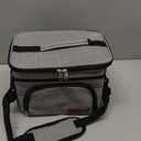HOTOR Insulated Lunch Box for Men & Women - Leak-Proof Cooler Lunch Bag with 4 Pockets, Adjustable Strap, Ideal for Work, Picnic, Travel - Medium, Light Grey,10.2"×6.9"×8.5"