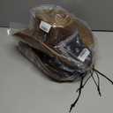 2 x Carnavalife Cowboy Hat for Women Men with Wide Brim Western set with black bandana for Cowboys and Cowgirls (Brown)
