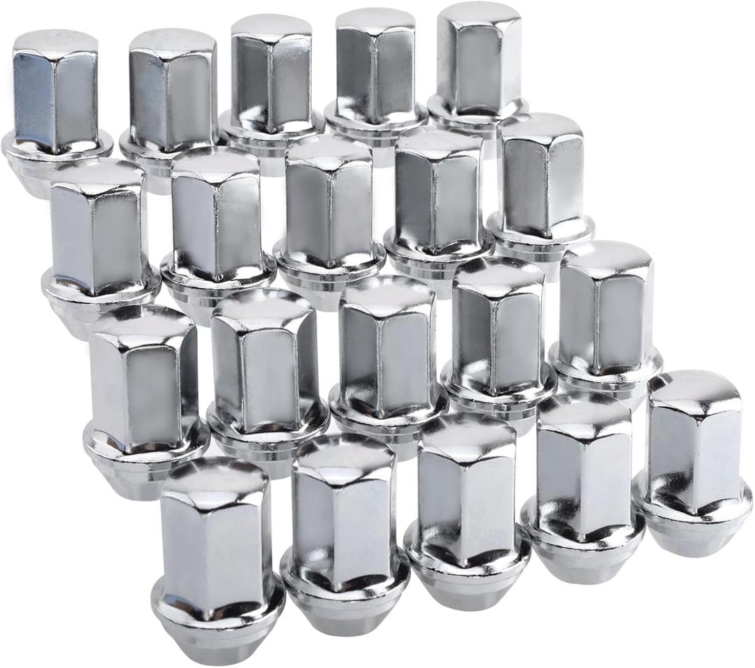 14x1.5mm 1.46 Inch 7/8 Hex OEM Factory Style Large Acorn Seat Lug Nuts Factory Wheels Replacement for Wrangler Gladiator Cherokee Grand Ram 20 Pcs (chrome)