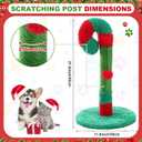 Yeyeplum Christmas Cat Scratching Post 21.6" Candy Cane Holiday Scratch Post Small Natural Sisal Cat Scratcher for Indoor Cats and Kittens