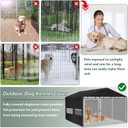 Outdoor Dog Kennel Cover,10'Dx10'Wx7'H Full Coverage Windproof Anti-UV Dog Cages Covers,with Transparent PVC Window & Breathable Mesh,600D Heavy Duty Waterproof Kennel Cover,Covers Only, Black