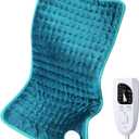 Electric Heating pad for Back/Shoulder/Neck/Knee/Leg Pain Relief, 6 Fast Heating Settings, Auto-Off, Machine Washable, Moist Dry Heat Options, Extra Large 12"x24" (Blue Grey)