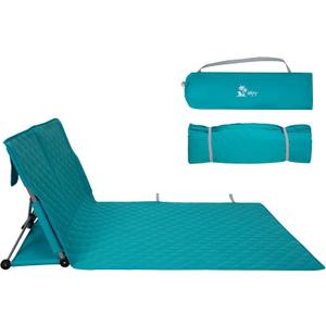 #WEJOY Double Beach Lounge Chair, Collapse Folding Lightweight Mat, Portable Ground Beach Chairs with Padded Seat & Stepless Backrest for Beach Sand Outdoor