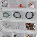 Freegrace Hanging Jewelry Organizer Revolving Hanger - Secure Zipper Closure - 25 Pockets,23 Hooks - Foldable Storage & Display Solution - For All Jewelry & Bijoux (Gray)