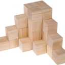 Supla 40pcs 1.5 inch - Natural Solid Wood Square Blocks - for Puzzle Making, Crafts, and DIY Projects