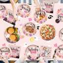 182Pcs Spooky One Birthday Decorations Girl Halloween 1st Birthday Party Decorations with Pink Plates and Napkins for Halloween Decorations Girl