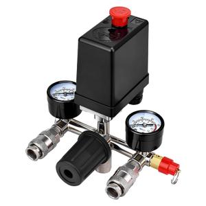 Air Compressor Pressure Control Switch with Gauge Regulator Control Valve,Manifold Regulator Air Compressor Parts,Pressure Switch Assembly of Regulating Valve