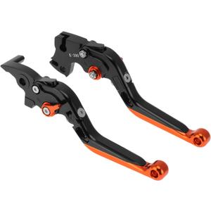 Motorcycle Short Brake Clutch Levers for KTM RC125 RC200 RC390 Motorbike Handlebar Brake Lever for KTM for DUKE 125 for DUKE 200 for DUKE 390 Adjustable Aluminum Alloy Black Orange