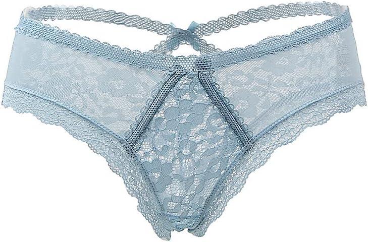Love Salve Women's Criss Cross Crotch Lace Underwear (Large-X-Large, Light Blue)