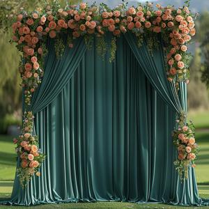 20x10ft Wrinkle Free Hunter Green Backdrop Curtain for Parties Soft Fabric Drapes Wedding Dark Green Curtain Backdrop for Birthday Party Decorations Background for Photography 5x10ft,4 Panels
