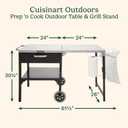 Cuisinart Prep n Cook Outdoor Table and Grill Stand, Stainless Steel Folding Table with Wheels, 48 x 24 Prep Station for Home BBQ, Tailgates, Cookouts