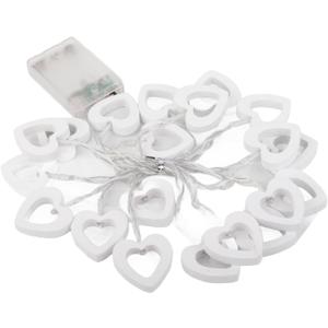 20LED Heart Shaped Fairy String Lights, Battery Powered for Garden Wedding Party, 10ft Water Proof Valentin Day String Lights with Warm Light, Indoor Outdoor Decorations