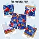 PATPAT Family Matching Swimsuits Two Piece Hawaiian Tropical Beach Bikini and Swim Trunks Set Mommy and Me Bathing Suits (Blue, S)