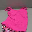 Tankini Swimsuits with Shorts - Two Piece Swimsuits Tummy Control Bathing Suits with Pockets (Medium, Pink and Flower)