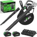 Cordless Leaf Blower & Vacuum SOYUS 3-in-1, Leaf Vacuum Mulcher 385CFM with Brushless Motor & 5 Speed Control, Electric Leaf Blower for Lawn Care, Included 45L Bag 2 x 20V 4.0Ah Battery and Charger