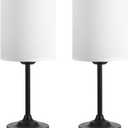 Touch Control Cordlss Table Lamp, USB-C Rechargeable Lamp with Stepless Dimming, 4000mAh Battery Operated Bedside Lamp for Bedroom, Living Room, Night Light & Emergency Lighting, Black, 2 Pack