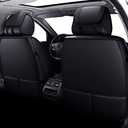 Aierxuan 5 Car Seat Covers Full Set Waterproof Leather Universal Fit for Kia Soul Sorento Hyundai Elantra Civic Jeep Wrangler Santa Fe Tucson Ford Explorer Edge Lexus (Full Set, Black)