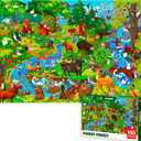 QUOKKA 100 Piece Puzzles for Kids Ages 6-8 Intricately Illustrated Forest Animals Puzzle for Kids Ages 8-10 Educational Busyland Game Packed with Visual Details for Boys and Girls