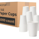 RACETOP 8 oz 1000 Pack Disposable Paper Coffee Cups, Paper Cups 8 oz Disposable, Ideal for Party, Home, Office