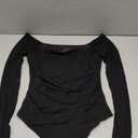 PINKMSTYLE Women's Off The Shoulder Long Sleeve Short Sleeve Bodysuit Sexy Backless Body Suit Tops Black, Small