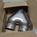 T409 Stainless Steel Y Pipe 2.75'' Inch ID Single to 2.75'' Inch ID Dual Stamped Exhaust Adapter Connector, Overall Length: Approx. 10", Universal