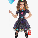 Morph Clown Costume For Girls, Girls Clown Costume, Creepy Costumes For Kids, Halloween Costumes For Kids