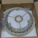 Small Crystal Ceiling Light, Modern Mini Flush Mount Crystal Chandelier, Gold Small Chandelier Light Fixture, Entryway Lighting Fixture for Kitchen Hallway Laundry Room, 1-Light, SF004-1-G (8.89 Inch)