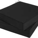 Outdoor Chair Cushions 22x22x4 Inch, Waterproof Black Patio Furniture Cushions Set of 2 with Ties & Handle, 3 Year Color Fastness Square Replacement Seat Cushions for Sofa, Couch
