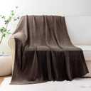 BATTILO HOME Dark Brown Throw Blanket for Couch, Soft Chenille Throw Blankets for Bed, Sofa, Home Decorative Chocolate Brown Throw Blanket, Knitted Cozy Brown Blanket, 51"x67"