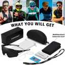 STORYCOAST Polarized Sports Sunglasses for Men Women,Driving Fishing Cycling Mountain Bike Sunglasses UV400 Protection (1-(a)matte Black Frame-gray Lens)