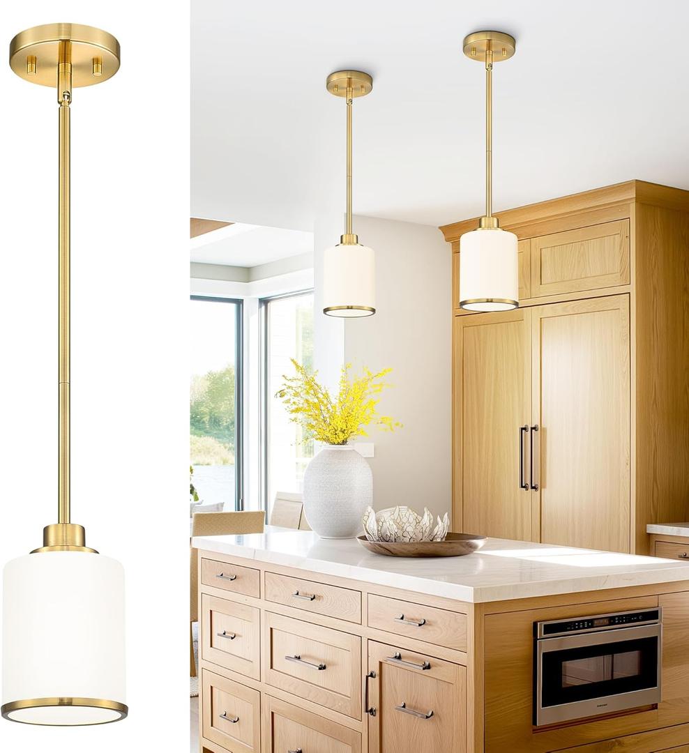Beionxii Brushed Gold Pendant Lights Kitchen Island, Modern Kitchen Pendant Lighting Over Island, Hanging Lights with Clear Glass for Sink, Dining Room, Entryway, BX-PL02BG (1 Pack) Beionxii Brushed Gold Pendant Lights Kitchen Island, Modern Kitchen Pendant Lighting Over Island, Hanging Lights with Clear Glass for Sink, Dining Room, Entryway, BX-PL02BG (1 Pack)