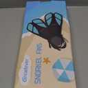 Greatever Snorkel Fins Adjustable Buckles Open Heel Swim Flippers Travel Size Short Swim Fins for Snorkeling Diving Swimming Adult Men Womens (Black)