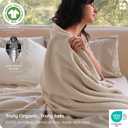 Bedsure 100% Certified Organic Cotton Blanket - King Size, Soft & Breathable Luxury Blankets for Bed, All Seasons Waffle & Herringbone PureWoven Textured Thermal Blanket for Adults, Kids, Beige